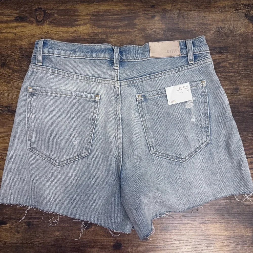 Rails The Zuma Cutoff High Waist A-line Denim Shorts In Blue Size 27